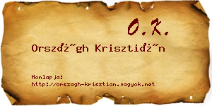 Országh Krisztián névjegykártya